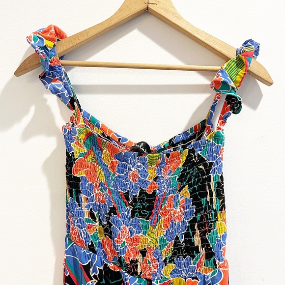 EUC Lulus Tropico Blue Multi Floral Romper, medium - Picture 7 of 9